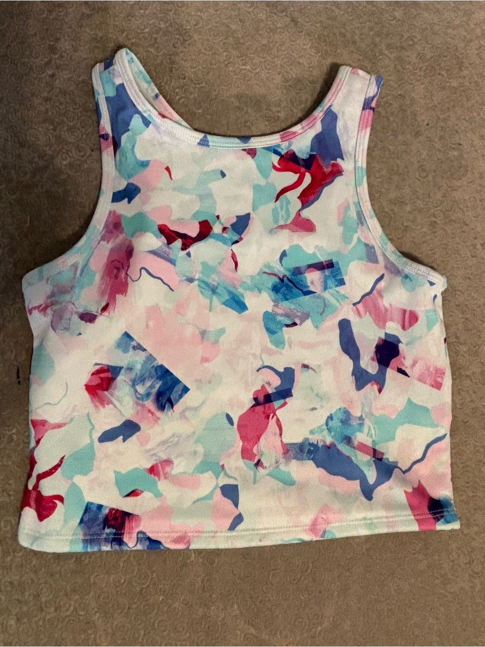 Zella Girl Abstract Cami Tank Top in Pink, Blue & Teal